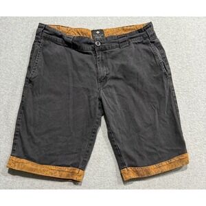 Veritas Shorts Mens size 36 Faded Black with Brown Snakeskin Trim